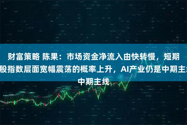 财富策略 陈果：市场资金净流入由快转慢，短期A股指数层面宽幅震荡的概率上升，AI产业仍是中期主线