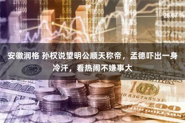 安徽润格 孙权说望明公顺天称帝，孟德吓出一身冷汗，看热闹不嫌事大